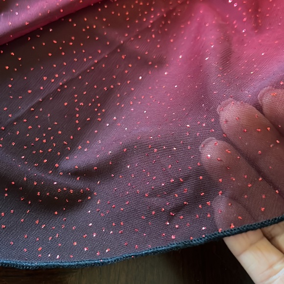 Venus Women’s Sheer overlay Jumpsuit red sparkly and black NEW size Large - Picture 14 of 17